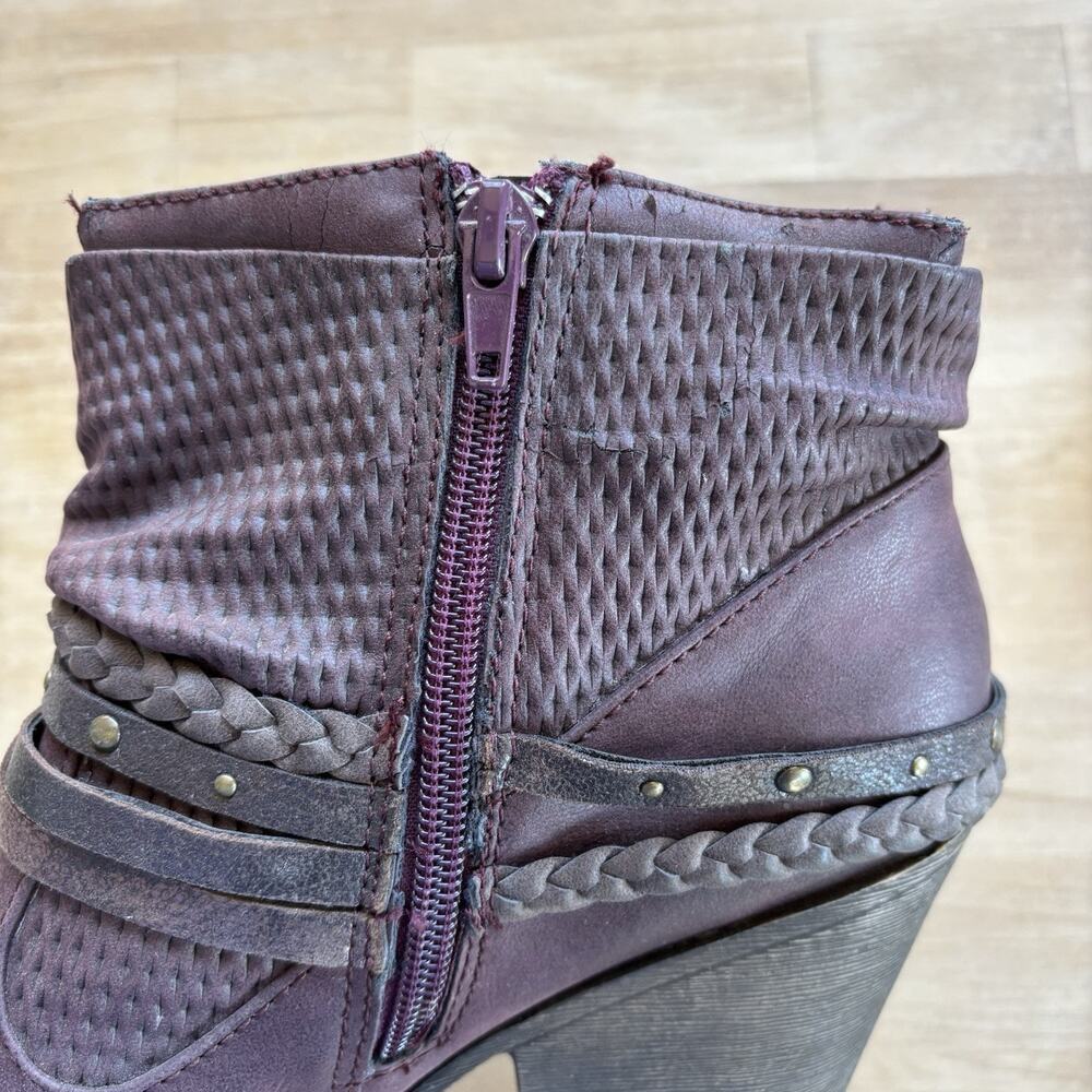 Maurice’s Carol 101878 Western Braided Strappy Ankle Zip Up Bootie Size 9M - Picture 6 of 13